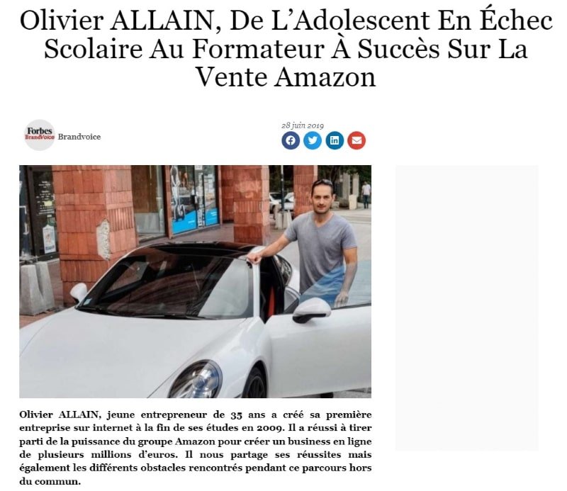 article dans Forbes sur Olivier ALLAIN